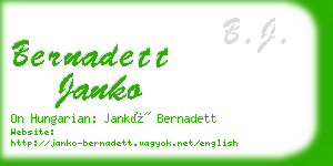 bernadett janko business card